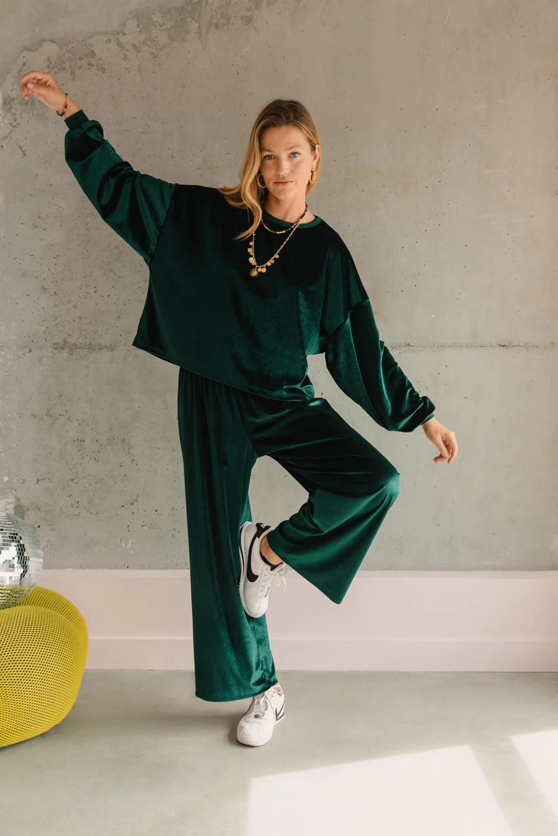 Sweat Velours - Vert Foncé