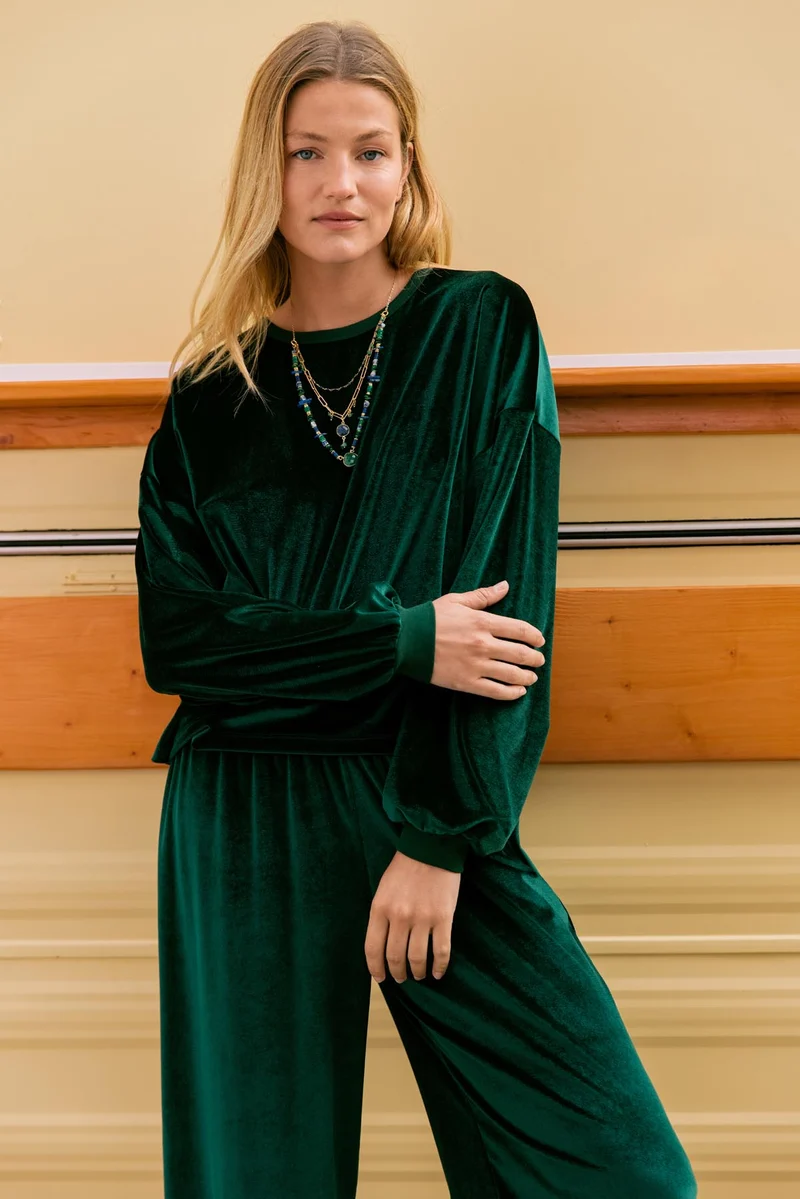 Sweat Velours - Vert Foncé