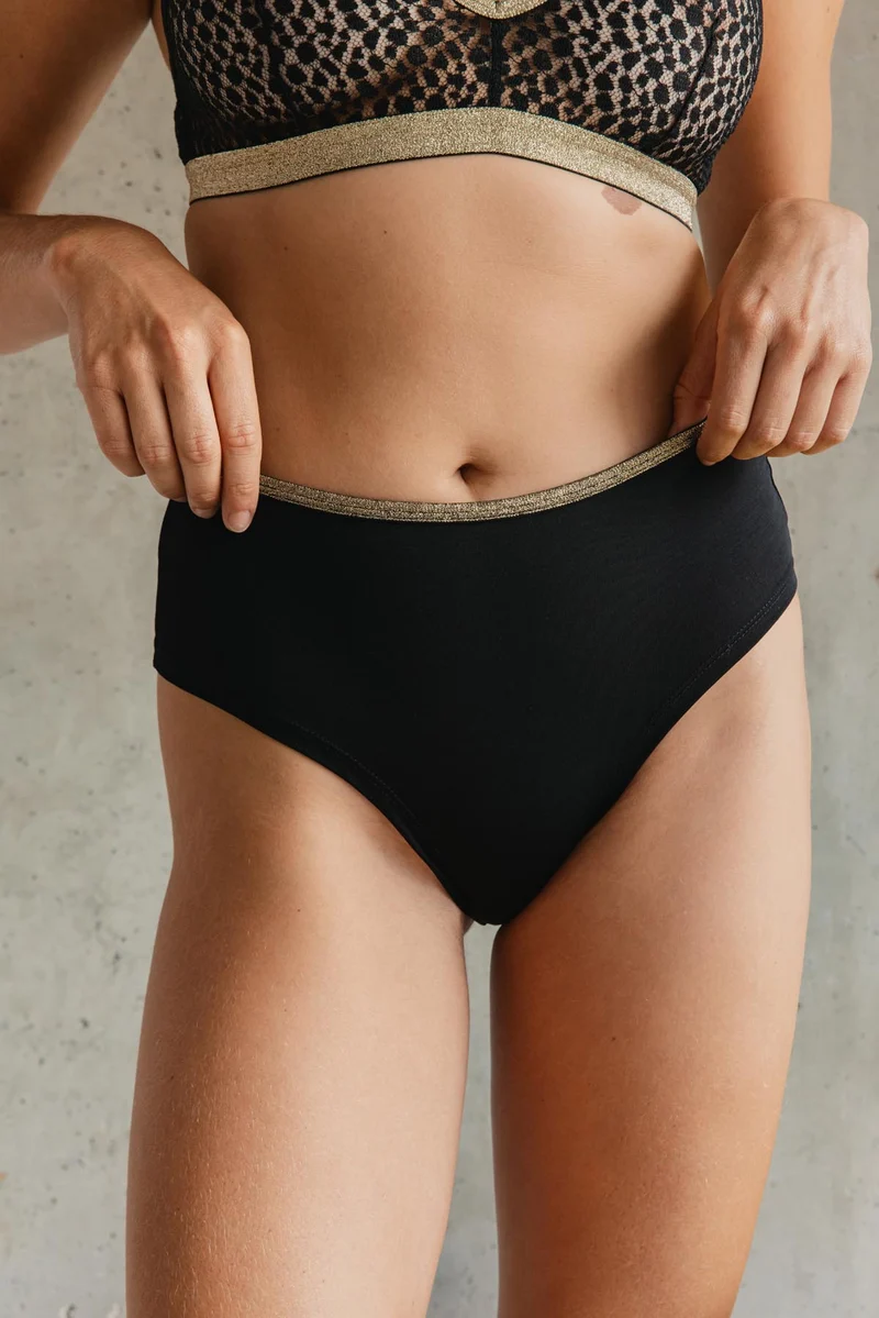 Shorty Tanga Lurex - Noir