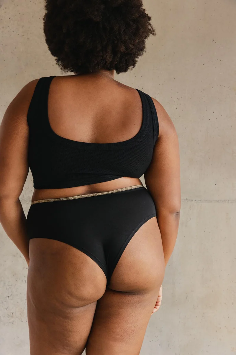 Shorty Tanga Lurex - Noir