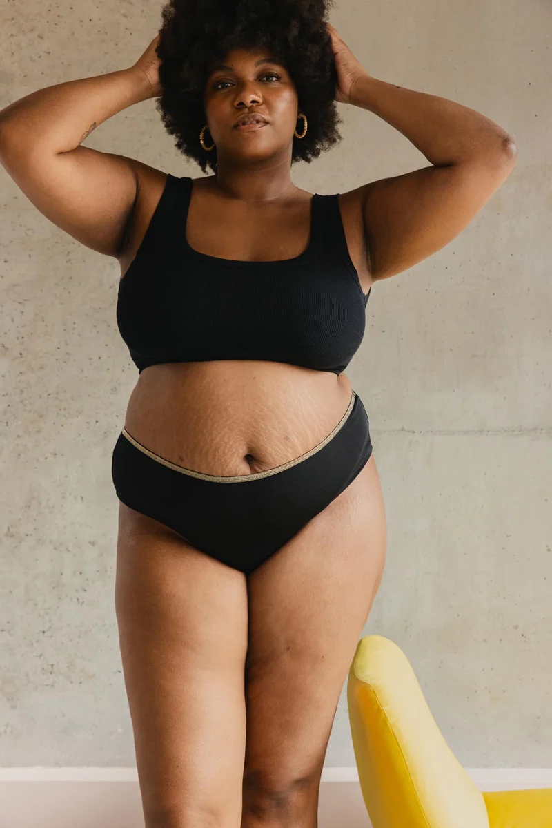 Shorty Tanga Lurex - Noir