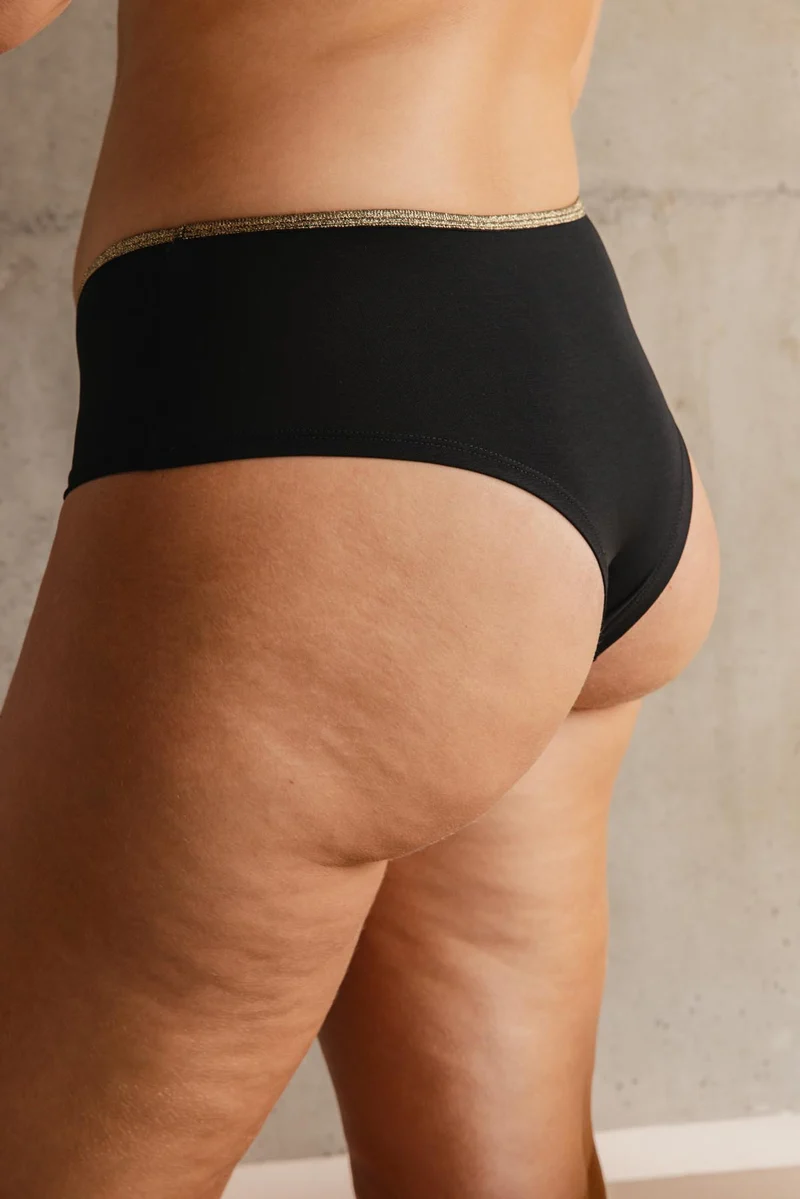 Shorty Tanga Lurex - Noir