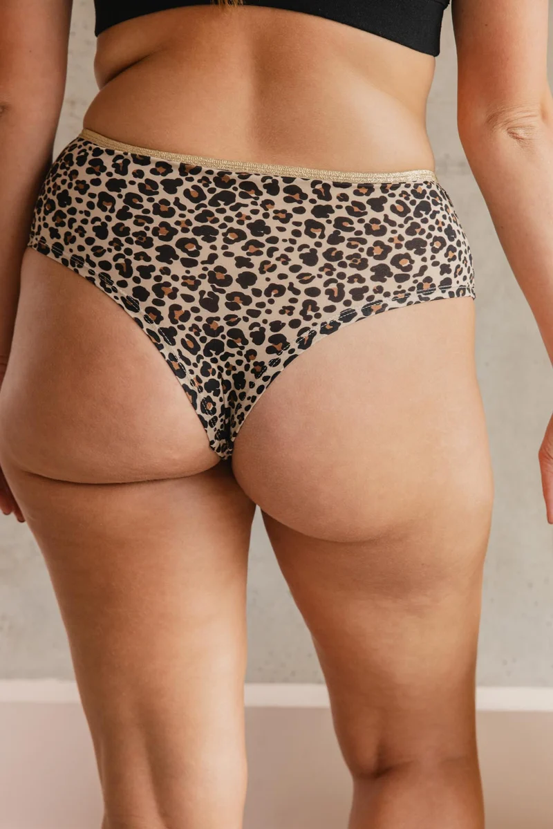 Shorty Tanga Lurex - Léopard