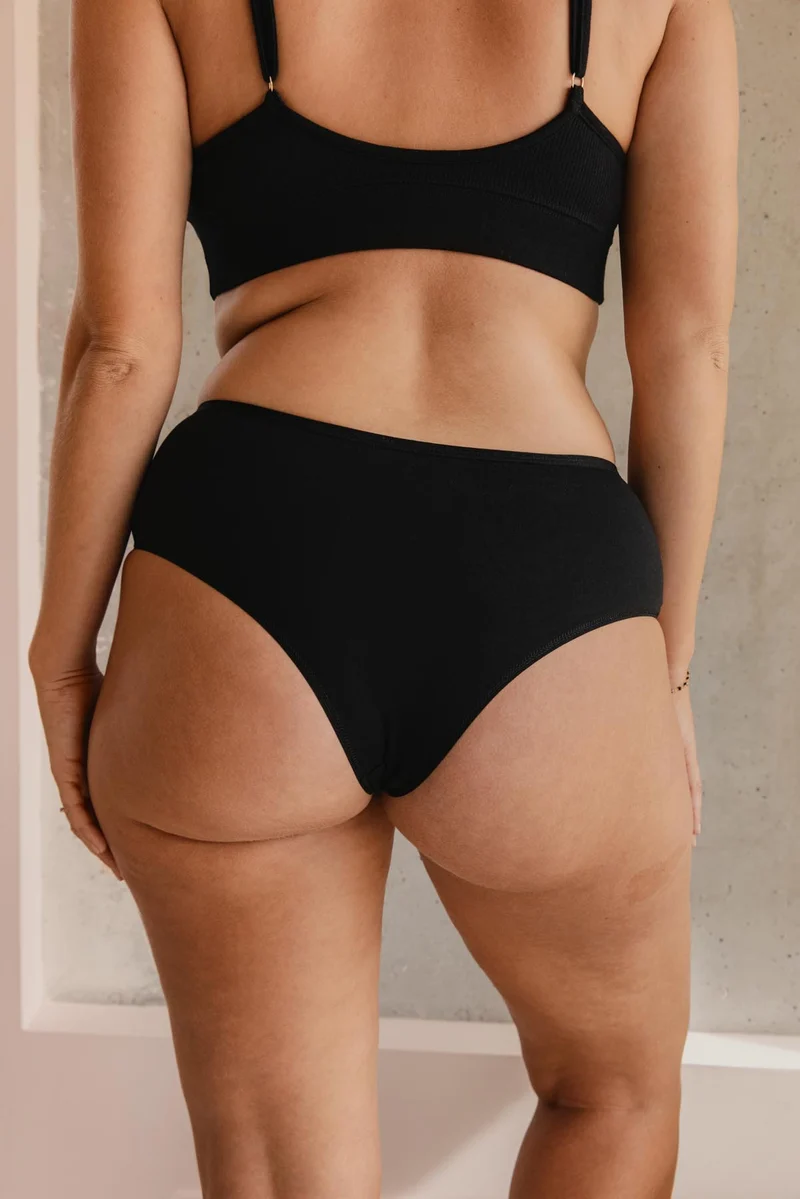 Shorty Tanga Coton BIO - Noir