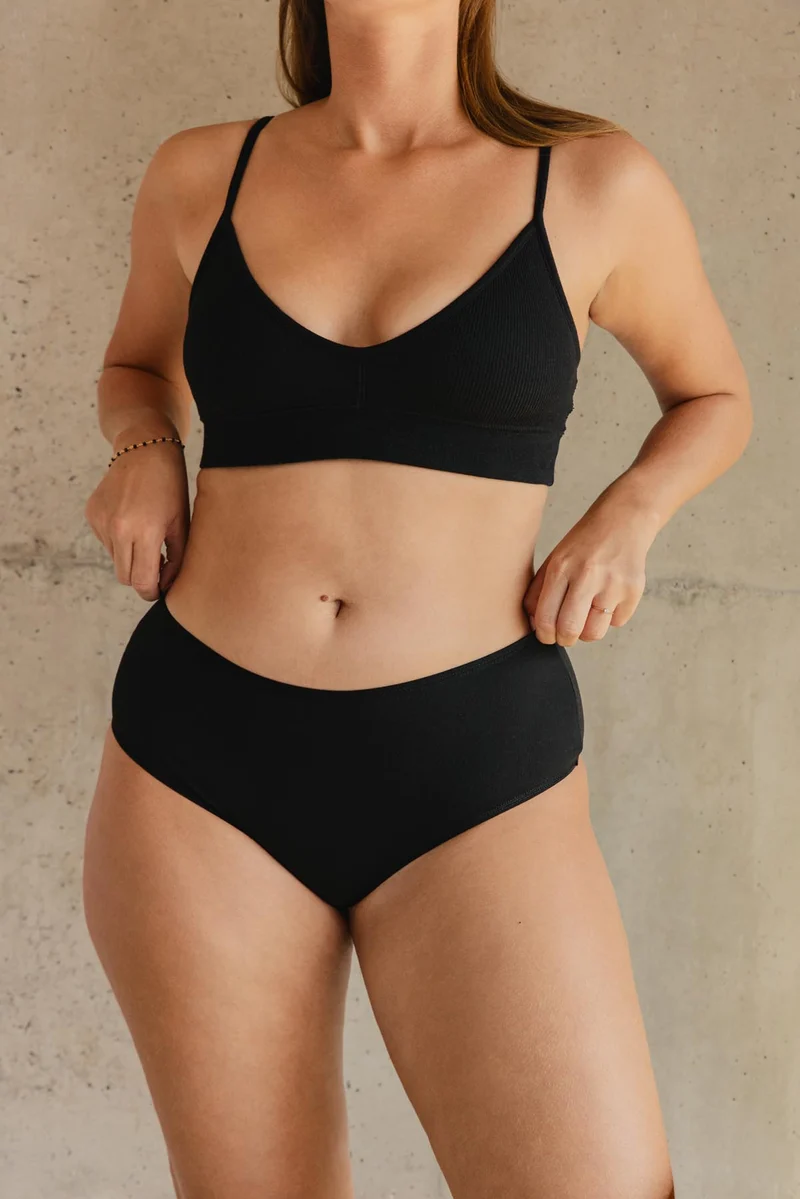 Shorty Tanga Coton BIO - Noir