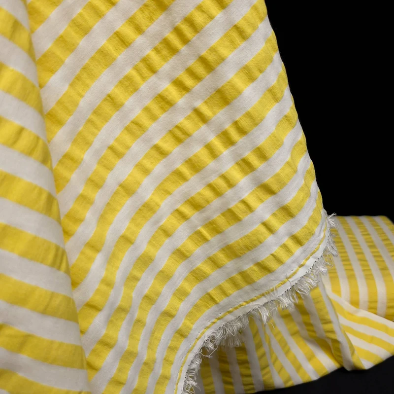 Seersucker 100 % coton | Rayé | Certifié Oeko-Tex