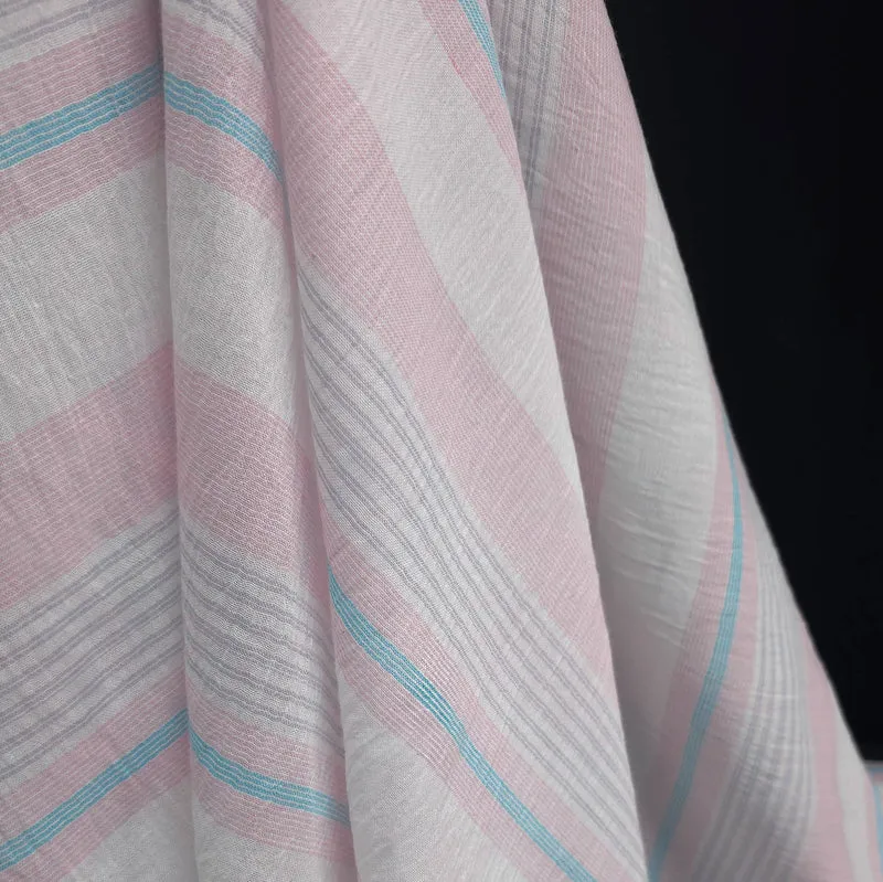 Gaze simple de coton tissé teint | Rayures
