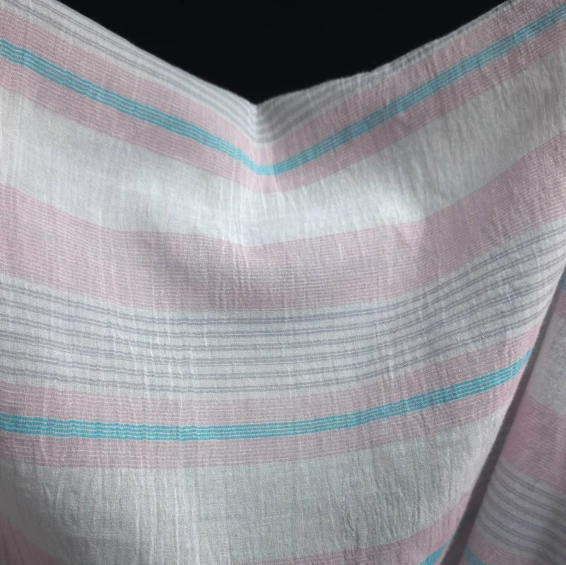 Gaze simple de coton tissé teint | Rayures
