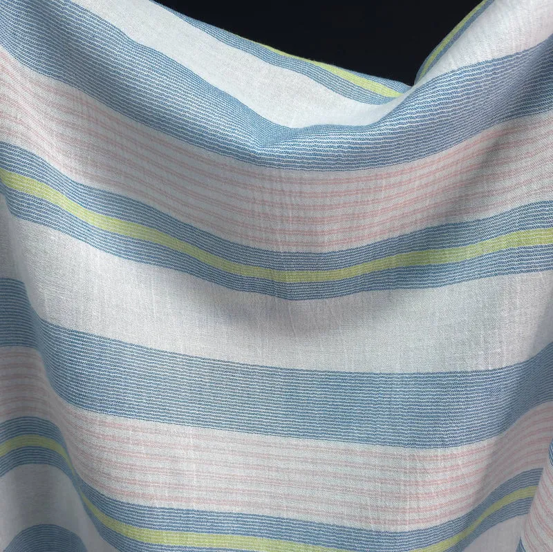 Gaze simple de coton tissé teint | Rayures