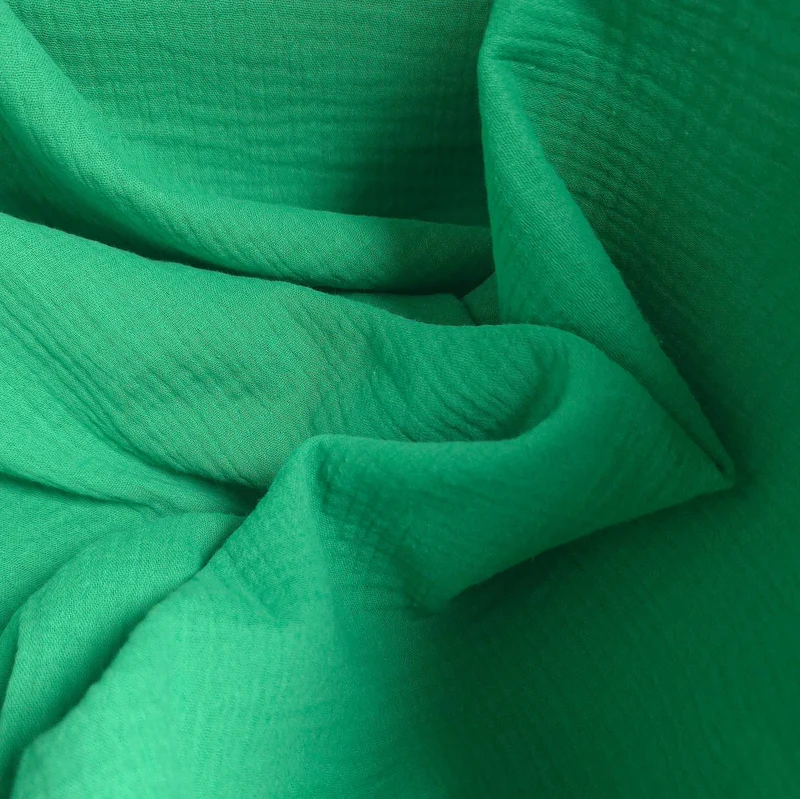 Double gaze – Vert Kelly | Mousseline 100 % coton