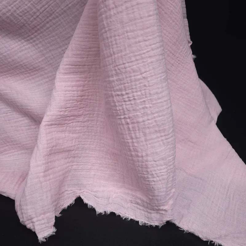Tissu double gaze – Rose pâle | Mousseline 100 % coton