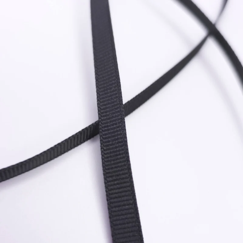 Ruban gros-grain | Noir | 6 mm