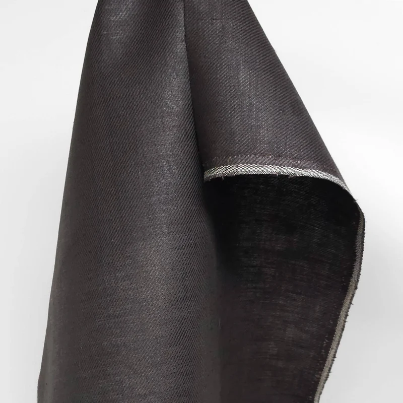 Tissu pour Linges à Vaisselle | Coton & Lin | Gris Anthracite Foncé
