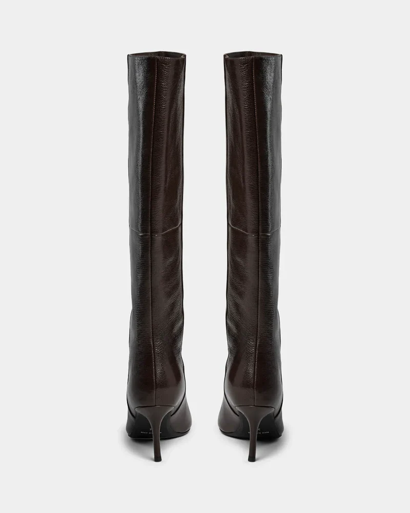 Bottes hautes en cuir à bout pointu Iida