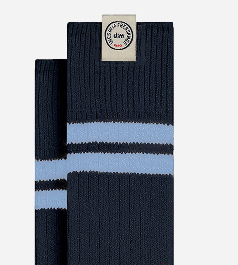 Chaussettes hautes coton navy blue DIM x Ines de la Fressange