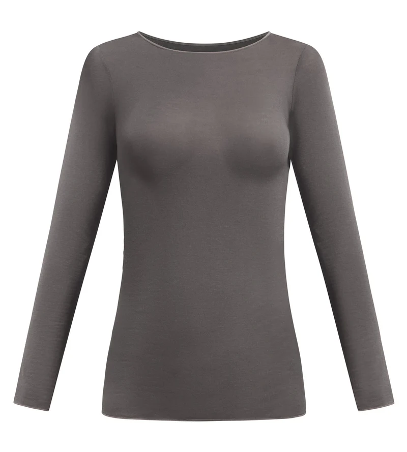 T-shirt col rond gris acier Thermal Light