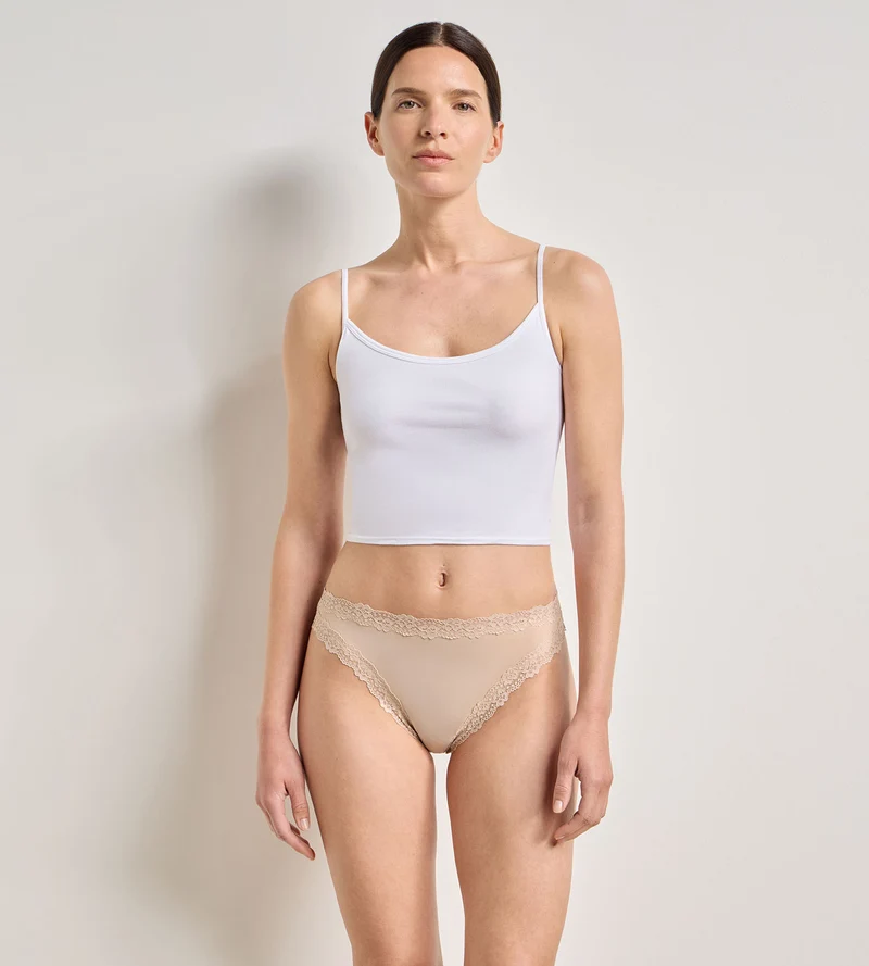 String femme en microfibre et dentelle Nude Dim