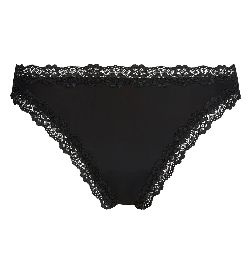 String femme en microfibre et dentelle Noir Dim