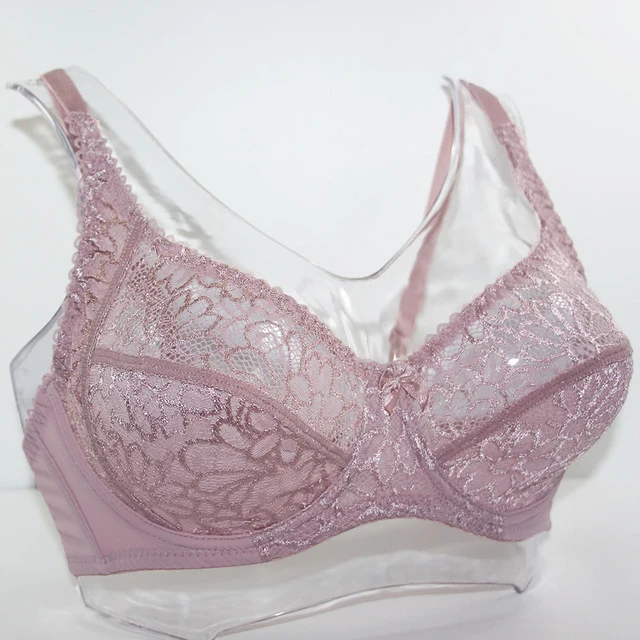 Womens Lager Bosom Perspective Lace Bras Underwired Sexy Lingerie Embroidery Floral Bralette BH Plus Size Brassiere B C D DD E F