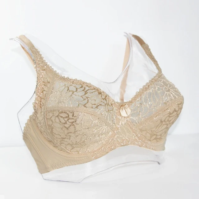 Womens Lager Bosom Perspective Lace Bras Underwired Sexy Lingerie Embroidery Floral Bralette BH Plus Size Brassiere B C D DD E F
