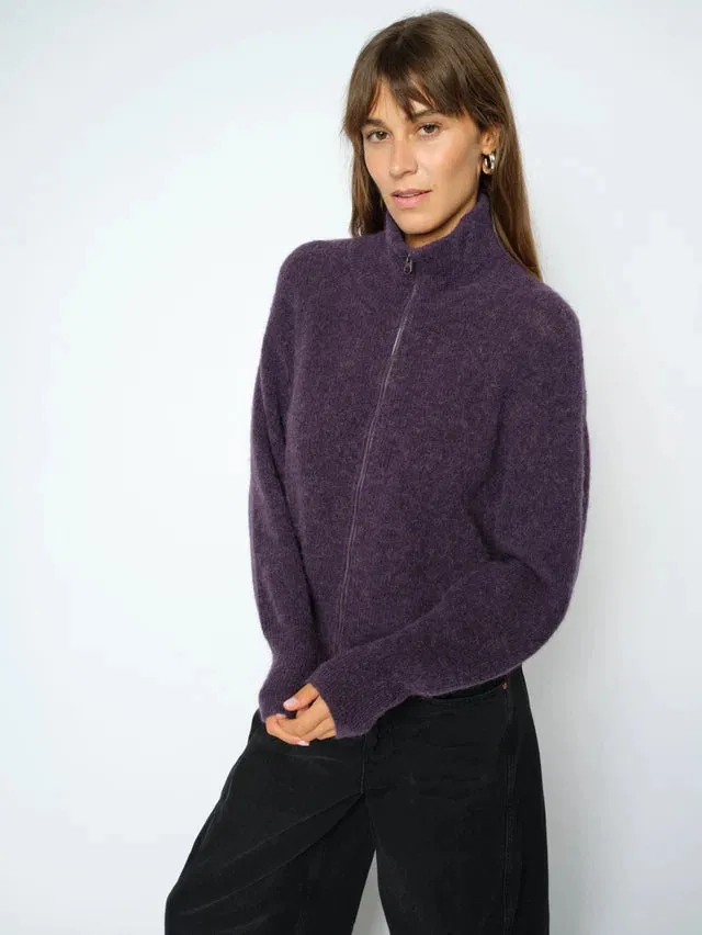 Cardigan texturé à col montant Thora