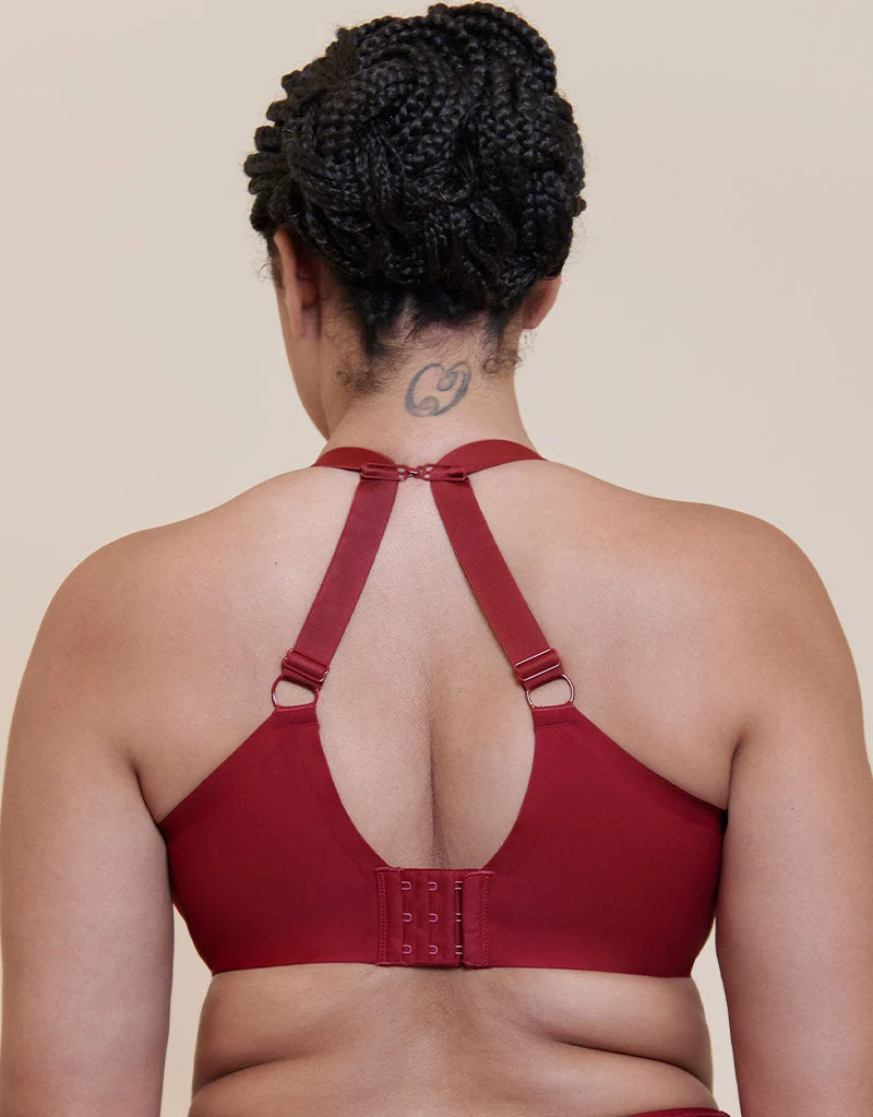 Curvy Kate Smoothie Spacer Moulded T-Shirt Plunge Bra Deep Red