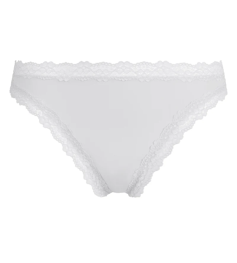 String femme en microfibre et dentelle Blanc Dim
