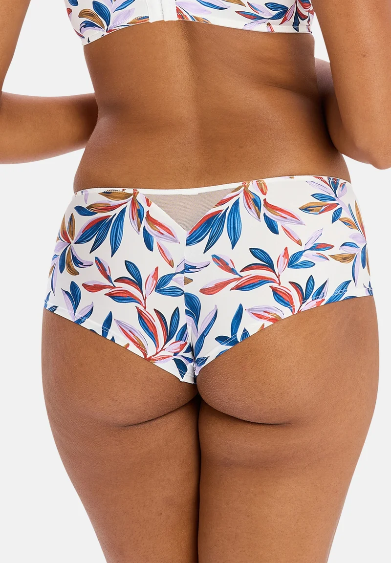 Shorty blanc avec Imprimé Végétal