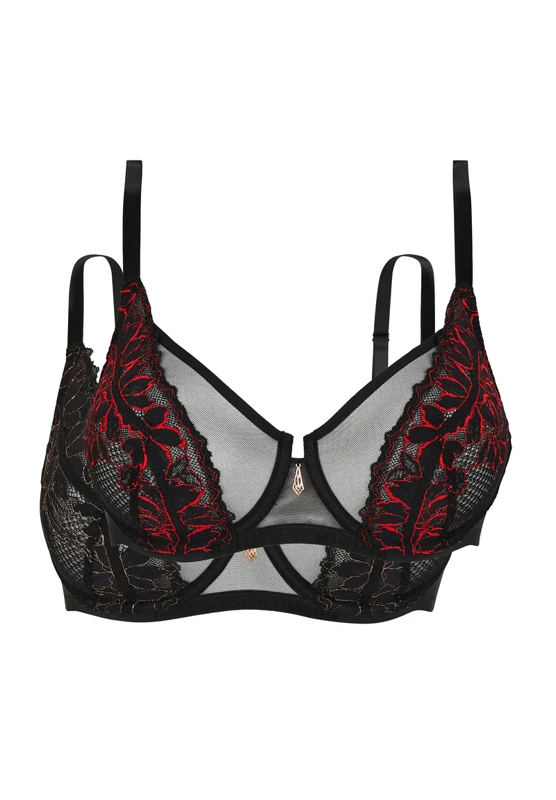 Lot de 2 soutiens-gorge Duo Mélodie Noir Rouge & Noir Cuivré