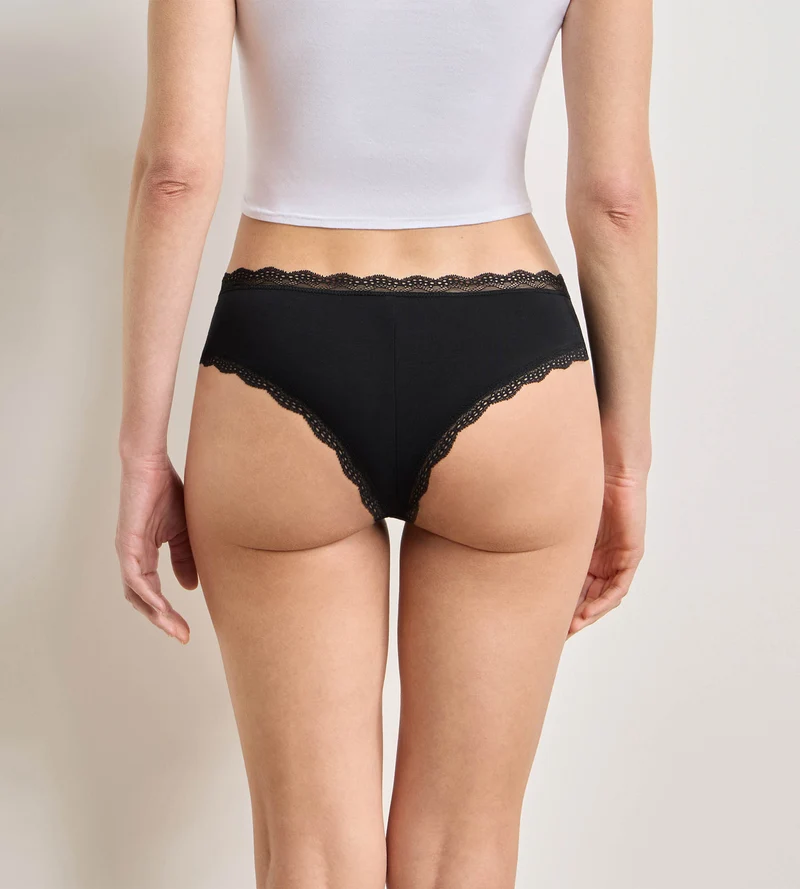 Lot de 2 culottes noir Daily Coton Dentelle
