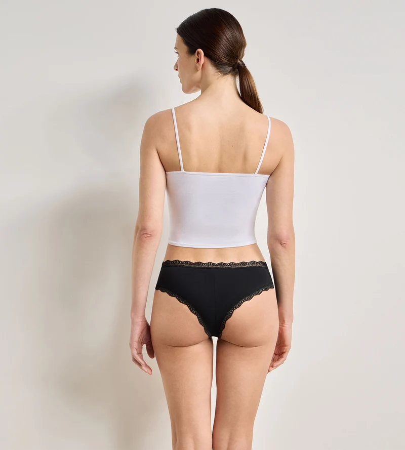 Lot de 2 culottes noir Daily Coton Dentelle