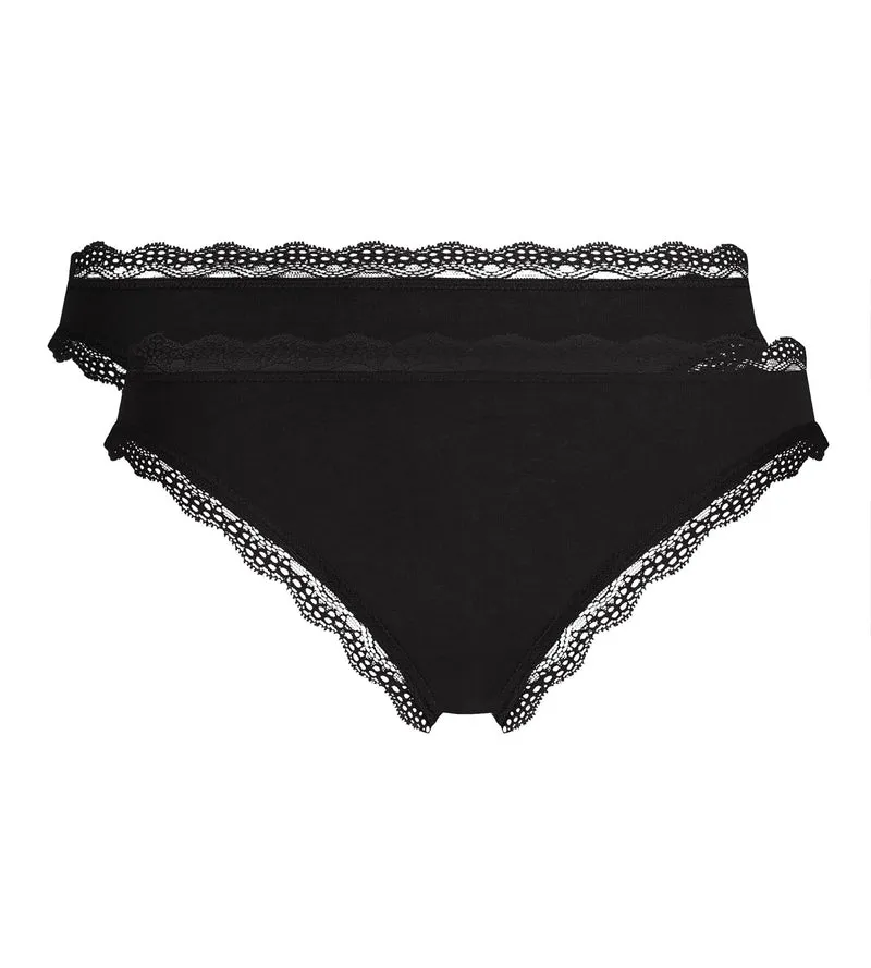 Lot de 2 culottes noir Daily Coton Dentelle