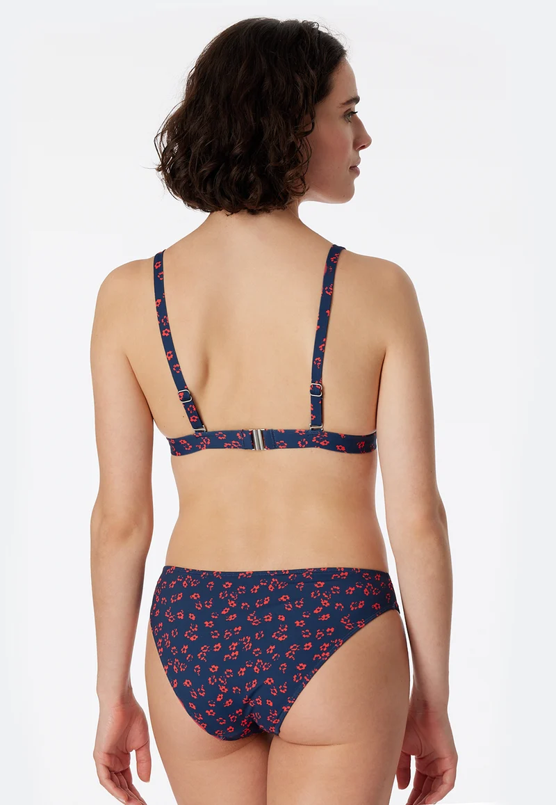 Bikini-Top Blau/Rot gemustert - Aqua