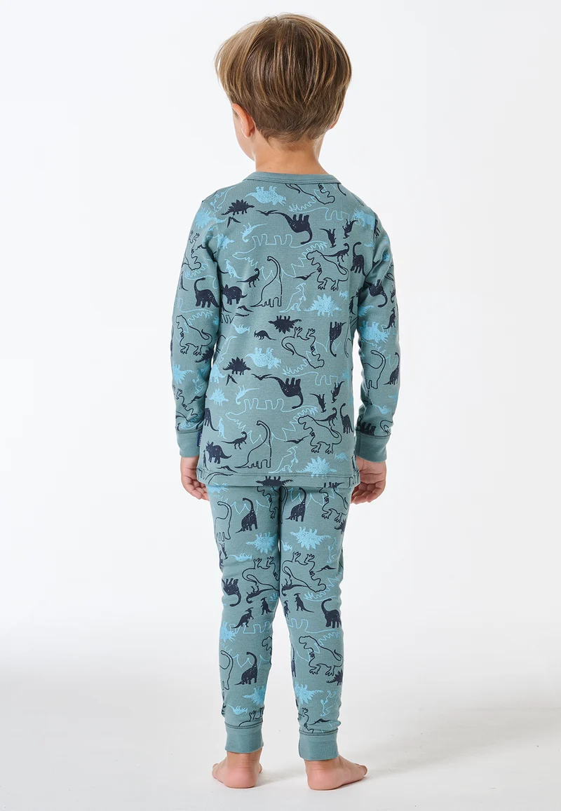 Schlafanzug mit Bündchen Blau gemustert - Kids Nightwear