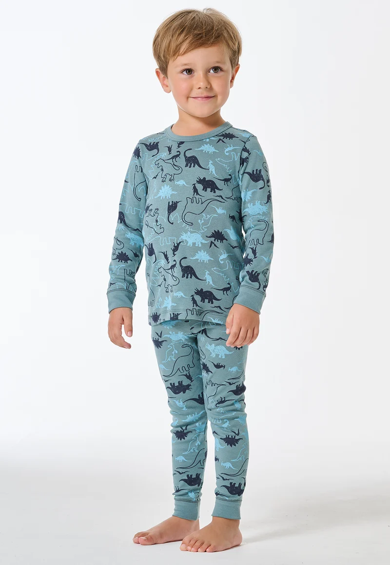 Schlafanzug mit Bündchen Blau gemustert - Kids Nightwear