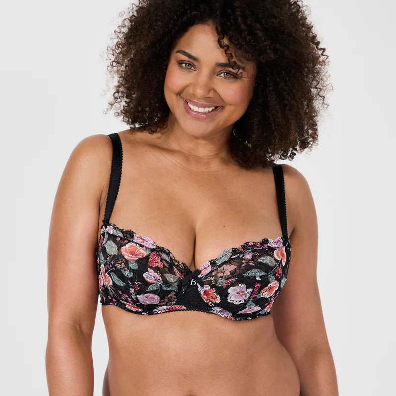 Soutien-gorge emboîtant noir végétal Luccia swing
