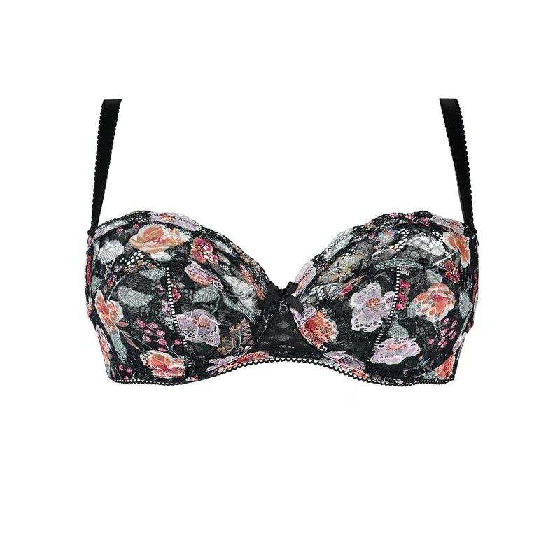 Soutien-gorge emboîtant noir végétal Luccia swing