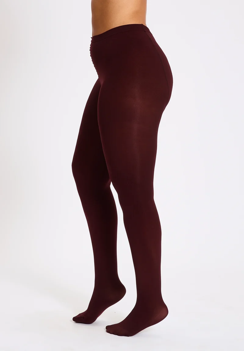Collant bordeaux opaque