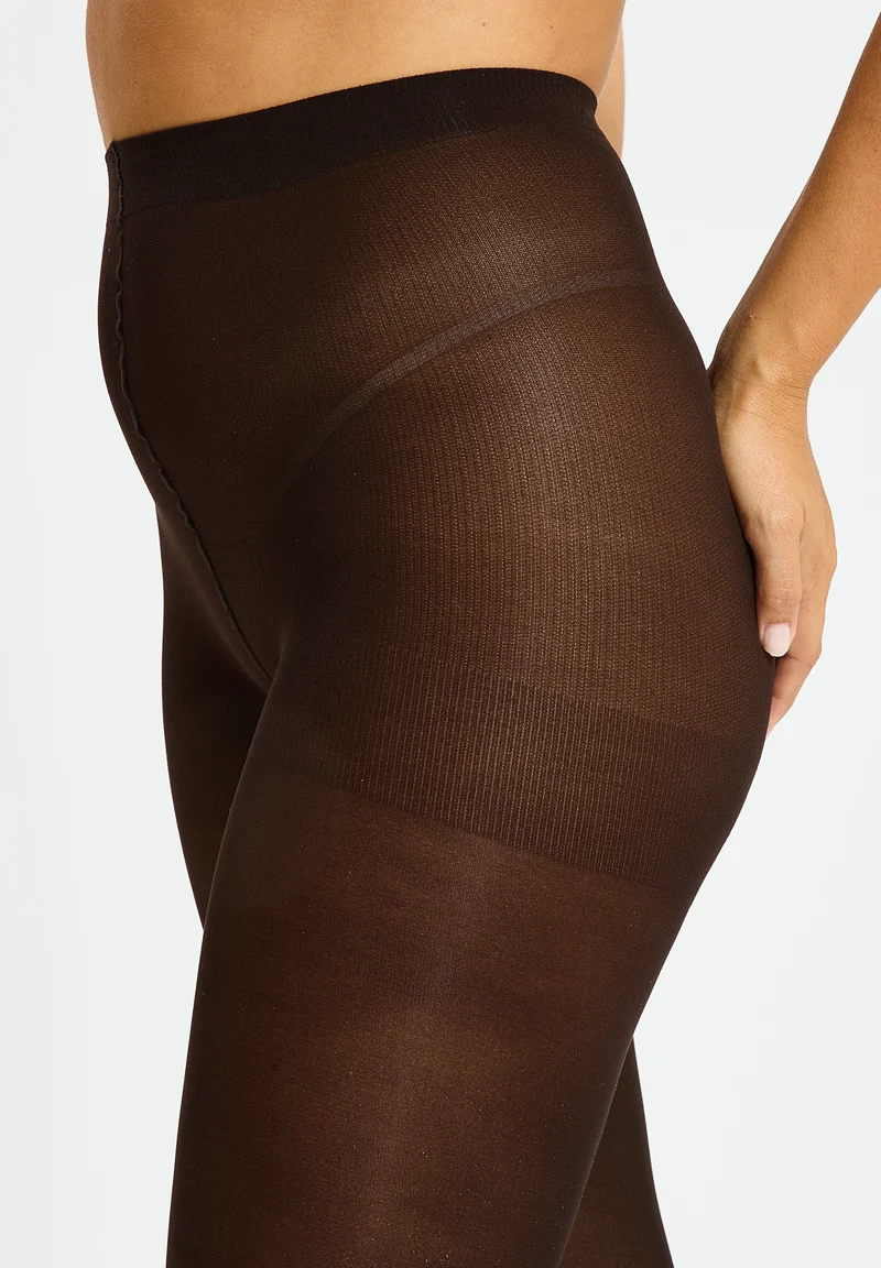 Collant marron semi-opaque
