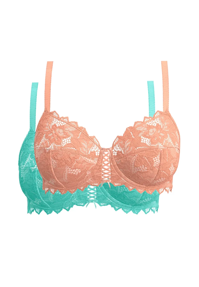 Lot de 2 soutiens-gorge Arum Rose et Vert
