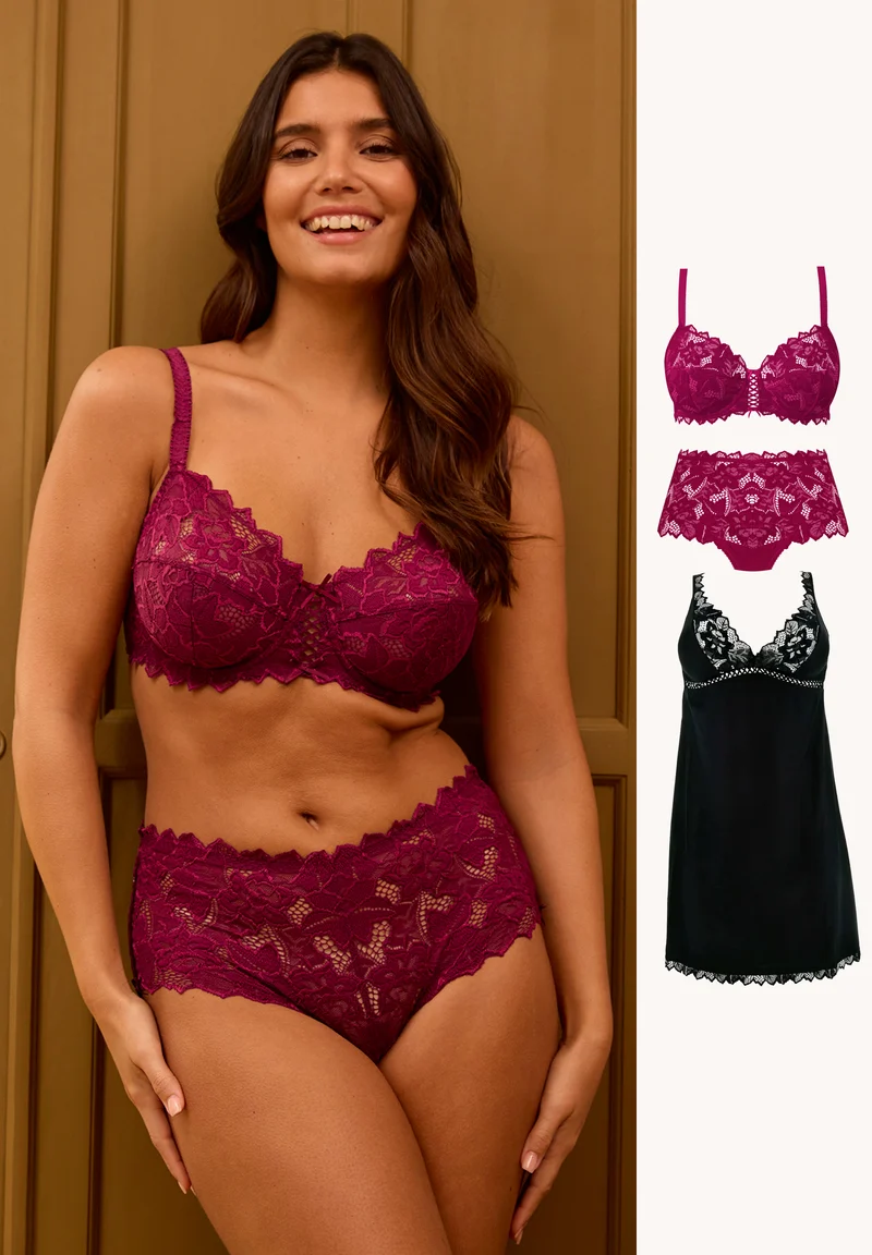 Ensemble Arum magenta avec nuisette noir