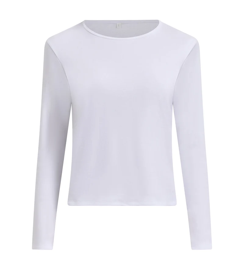 T-Shirt manches longues coton gratté blanc Thermal