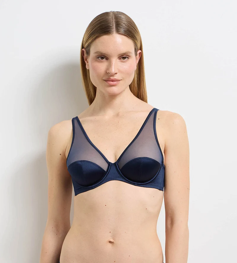 Soutien-gorge à armatures bleu foncé Dim x Ines de la Fressange