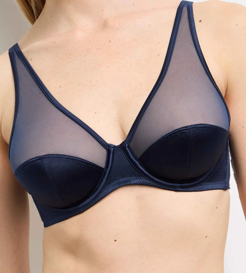 Soutien-gorge à armatures bleu foncé Dim x Ines de la Fressange