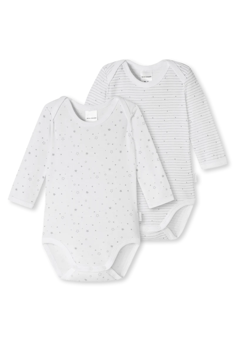 Body Feinripp 2er-Pack Weiss/Grau gemustert - Original Classics