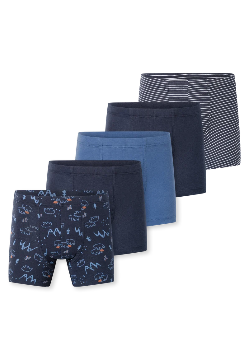 Shorts 5er-Pack Blau gemustert - 95/5