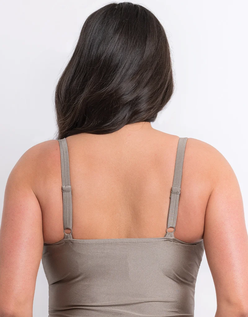 Flirtelle Fiji Sands Padded Balcony Tankini Top Stone