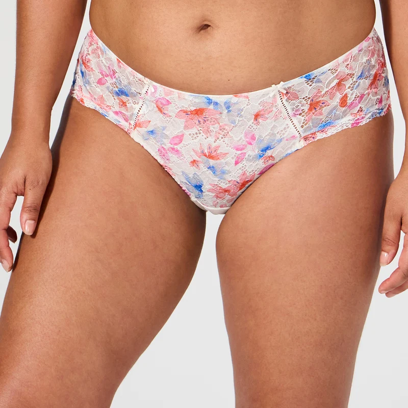 Shorty ivoire imprimé fleurs Luccia swing
