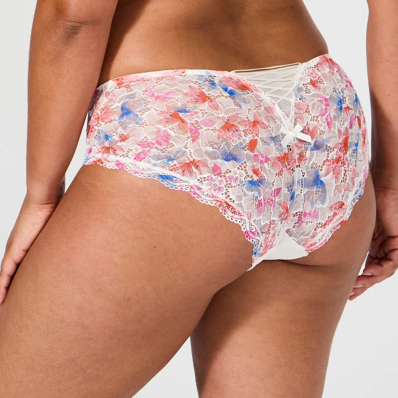 Shorty ivoire imprimé fleurs Luccia swing