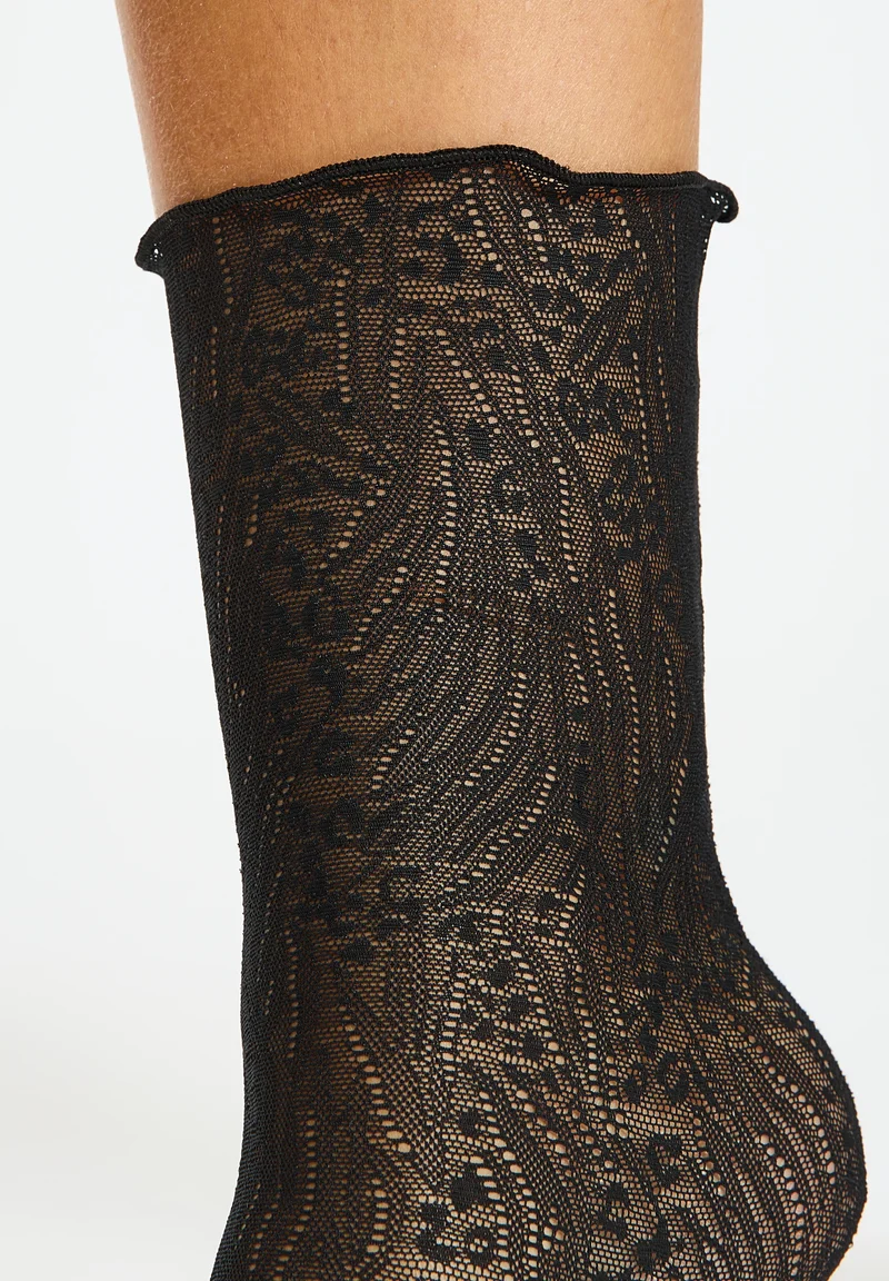 Chaussettes noires en dentelle